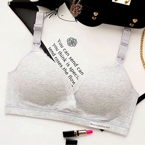Grey lace breastfeeding bra size Small lightly padded. 🩶